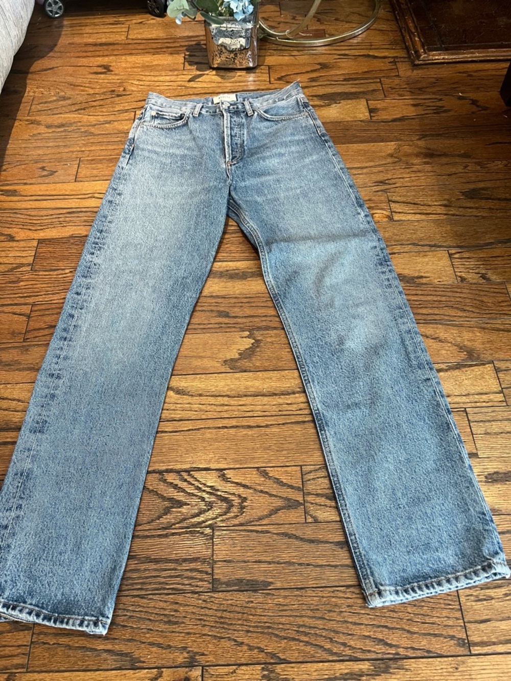 Agolde women Straight-Leg Light Blue Denim Jeans